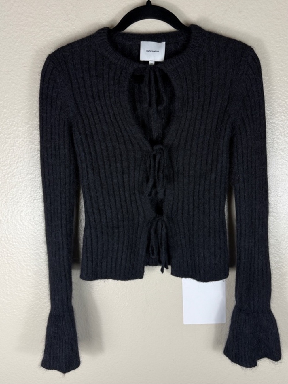 Reformation Rebecca Cashmere Alpaca Tie Front Cardigan - Picture 5 of 8